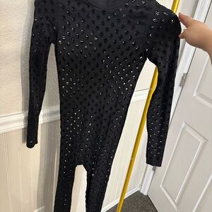 Chic Black Textured Jumpsuit